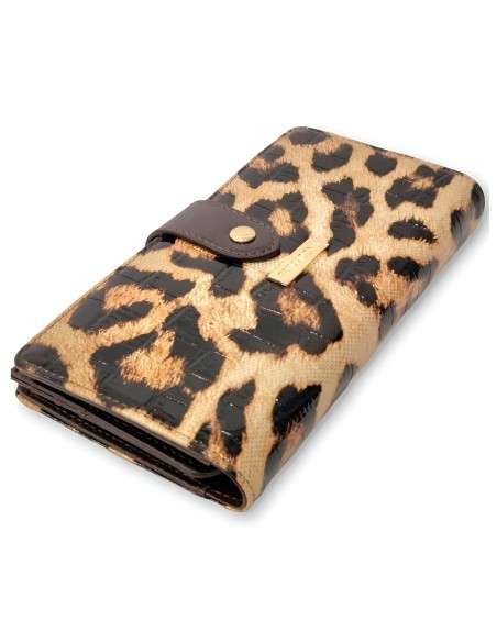 Carteira Leopard Verniz