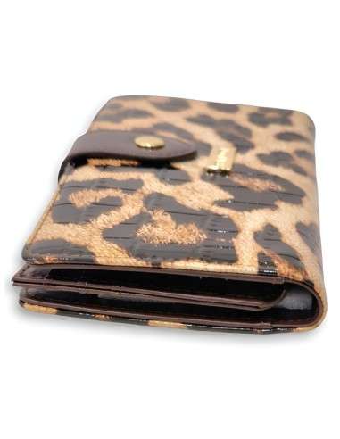 Carteira Leopard Verniz