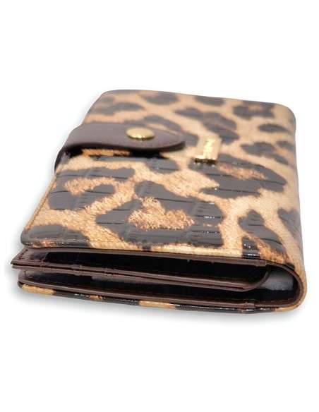 Carteira Leopard Verniz