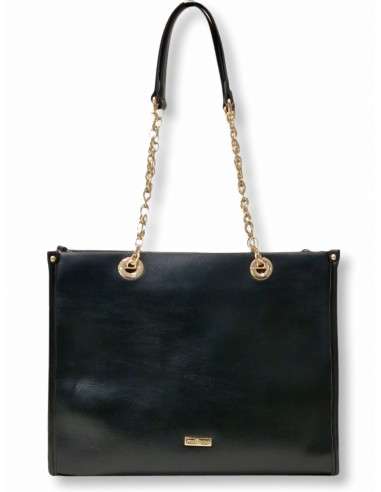 Mala Preto com alças douradas