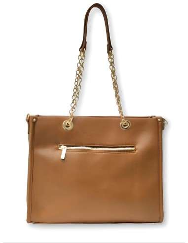 Mala Camel com alças douradas