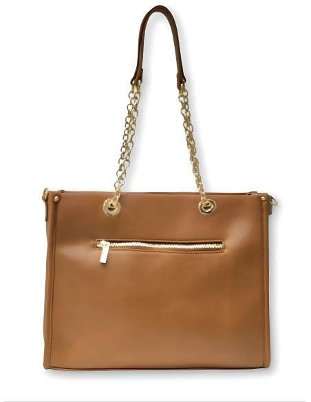 Mala Camel com alças douradas
