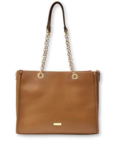 Mala Camel com alças douradas