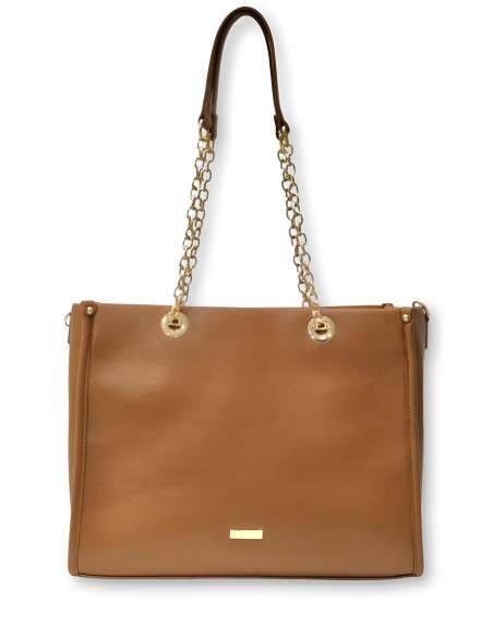 Mala Camel com alças douradas