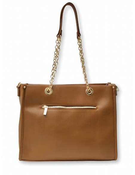 Mala Camel com alças douradas