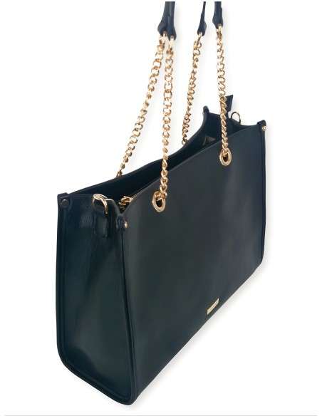 Mala Preto com alças douradas