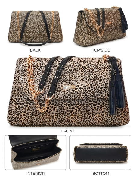 Tiracolo Ombro Verniz Leopardo