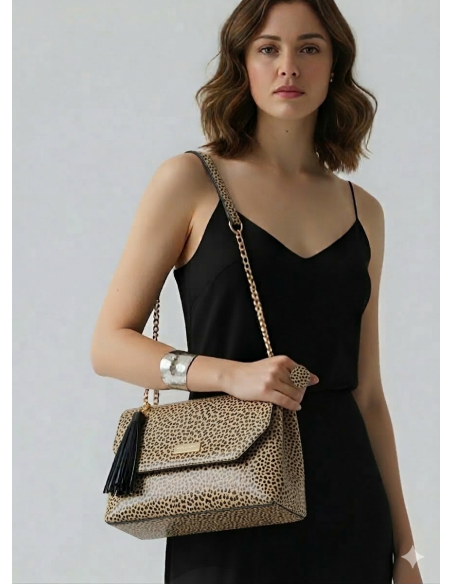 Tiracolo Ombro Verniz Leopardo