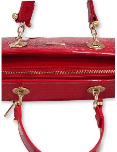 Mala Tote em Verniz com Monograma e Pendente de Coração