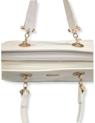 Mala Tote em Verniz com Monograma e Pendente de Coração