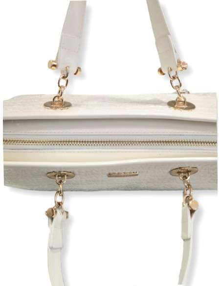 Mala Tote em Verniz com Monograma e Pendente de Coração