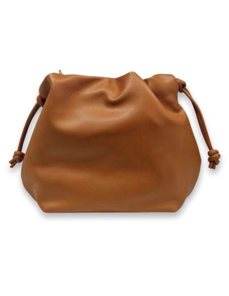Mala Pouch Franzida com Corrente Metálica