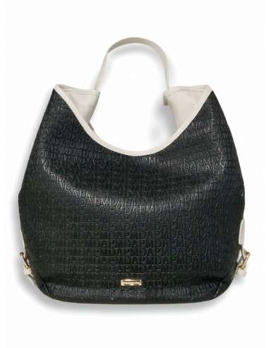 Mala Hobo com Monograma em Relevo e Detalhes Contrastantes
