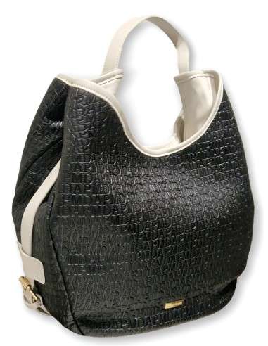 Mala Hobo com Monograma em Relevo e Detalhes Contrastantes