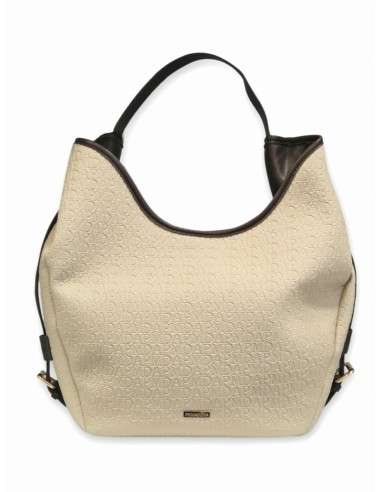Mala Hobo com Monograma em Relevo e Detalhes Contrastantes