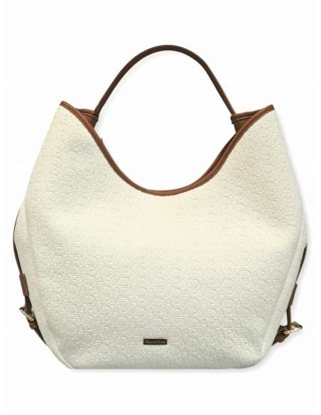 Mala Hobo com Monograma em Relevo e Detalhes Contrastantes